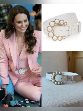 Camilla Elphick 'Pearl' Belt in White - ASO Kate Middleton Royal - S/M (Rare)